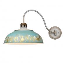  0865-A1W AGV-TEAL - Kinsley 1 Light Articulating Wall Sconce in Aged Galvanized Steel with Antique Teal Shade